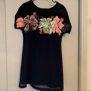 French Connection Flower Sequin Dress